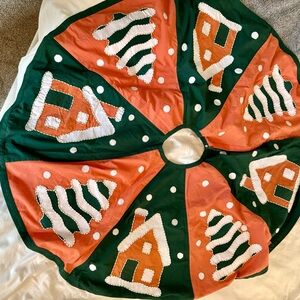 Vintage Crate&Barrel Green and Salmon Fabric